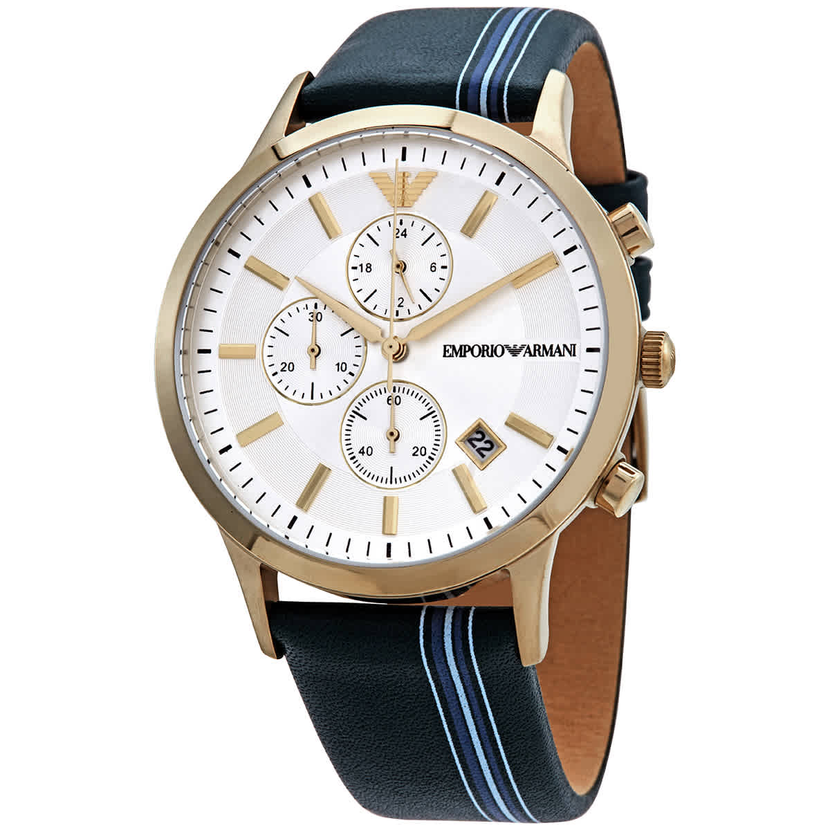  Shop Authentic Emporio Armani Renato Chronograph Silver Dial Green Leather Strap Watch For Men - AR11233 - Luxxuri