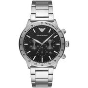  Shop Authentic Emporio Armani Mario Chronograph Black Dial Silver Steel Strap Watch For Men - AR11241 - Luxxuri