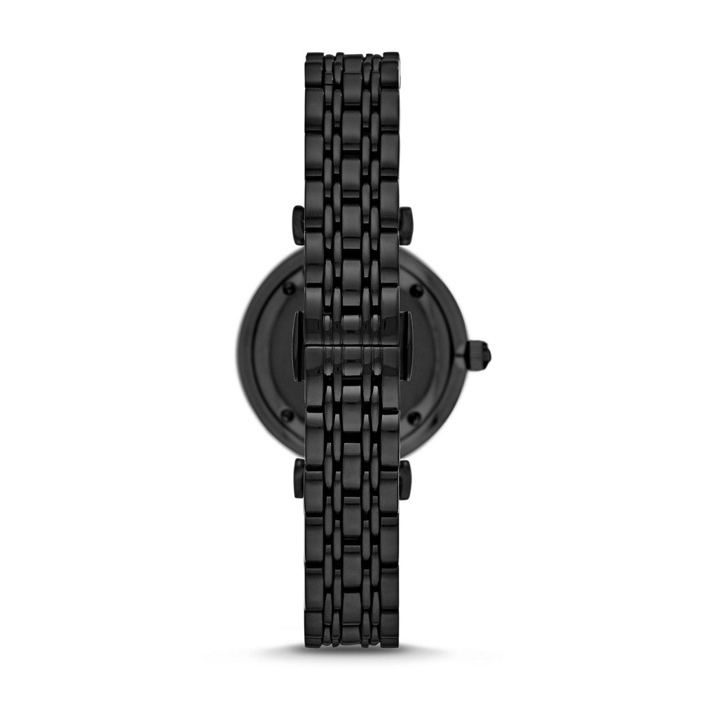  Shop Authentic Emporio Armani Gianni T Bar All Black Diamond Dial Watch For Women - AR11245 - Luxxuri