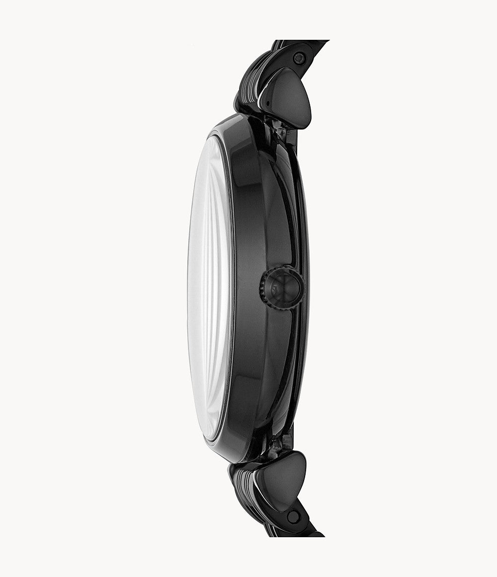  Shop Authentic Emporio Armani Gianni T Bar All Black Diamond Dial Watch For Women - AR11245 - Luxxuri