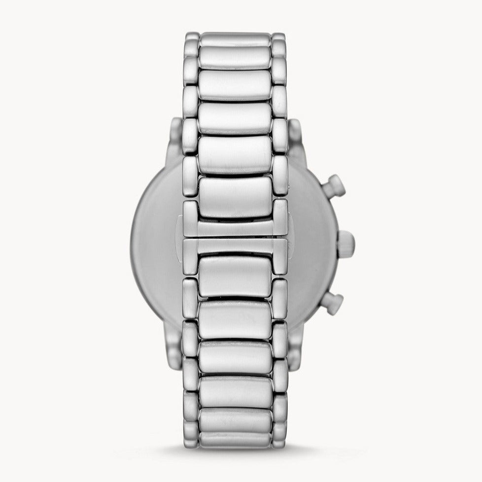  Shop Authentic Emporio Armani Luigi Chronograph Black Dial Silver Steel Strap Watch For Men - AR11324 - Luxxuri