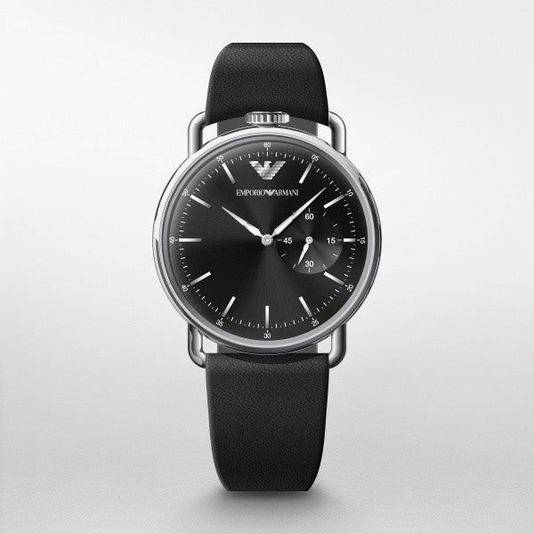  Shop Authentic Emporio Armani Aviator Quartz Black Dial Black Leather Strap Watch For Men - AR11336 - Luxxuri