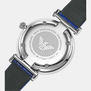  Shop Authentic Emporio Armani Gianni T Bar Quartz Crystals Silver Dial Blue Leather Strap Watch For Women - AR11344 - Luxxuri