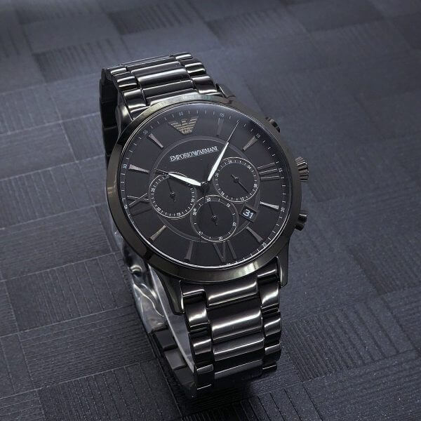  Shop Authentic Emporio Armani Giovanni Chronograph Black Dial Black Steel Strap Watch For Men - AR11349 - Luxxuri