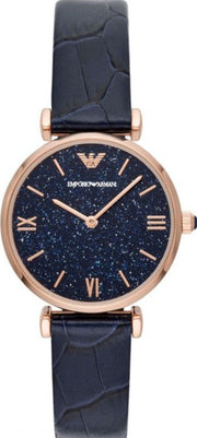  Shop Authentic Emporio Armani Gianni T-Bar Quartz Blue Dial Blue Leather Strap Watch for Women - AR11424 - Luxxuri