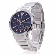  Shop Authentic Emporio Armani Renato Chronograph Blue Dial Silver Steel Strap Watch For Men - AR11458 - Luxxuri