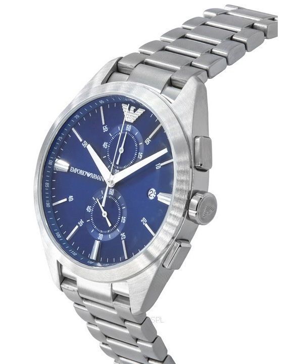  Shop Authentic Emporio Armani Claudio Chronograph Blue Dial Silver Steel Strap Watch For Men - AR11541 - Luxxuri