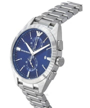  Shop Authentic Emporio Armani Claudio Chronograph Blue Dial Silver Steel Strap Watch For Men - AR11541 - Luxxuri