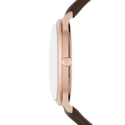  Shop Authentic Emporio Armani Minimalist Quartz White Dial Brown Leather Strap Watch For Men - AR11572 - Luxxuri