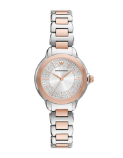  Shop Authentic Emporio Armani Mia Three-Hand Analog Crystal Silver Dial Two Tone Steel Strap Watch For Women - AR11643 - Luxxuri