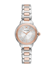 Shop Authentic Emporio Armani Mia Three-Hand Analog Crystal Silver Dial Two Tone Steel Strap Watch For Women - AR11643 - Luxxuri
