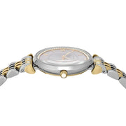Emporio Armani Gianni T-Bar Beige Dial Two Tone Steel Strap Watch for Women - AR11702