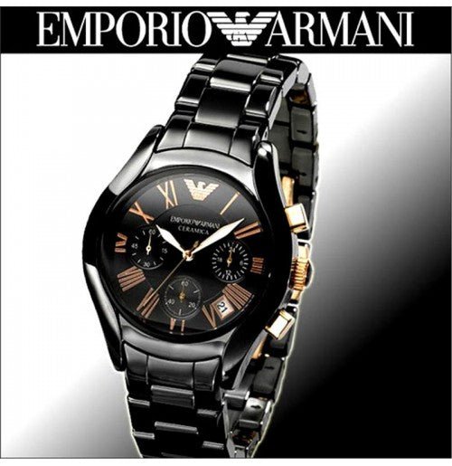  Shop Authentic Emporio Armani Chronograph Black Ceramic Stainless Steel Dial Watch For Women - AR1411 - Luxxuri
