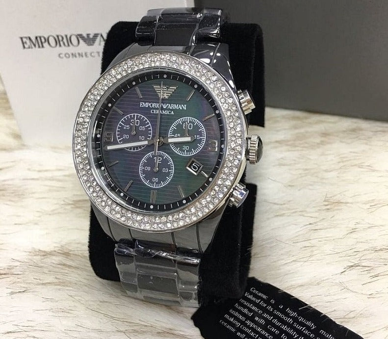  Shop Authentic Emporio Armani Ceramica Black Dial Black Ceramic Strap Watch For Men - AR1455 - Luxxuri