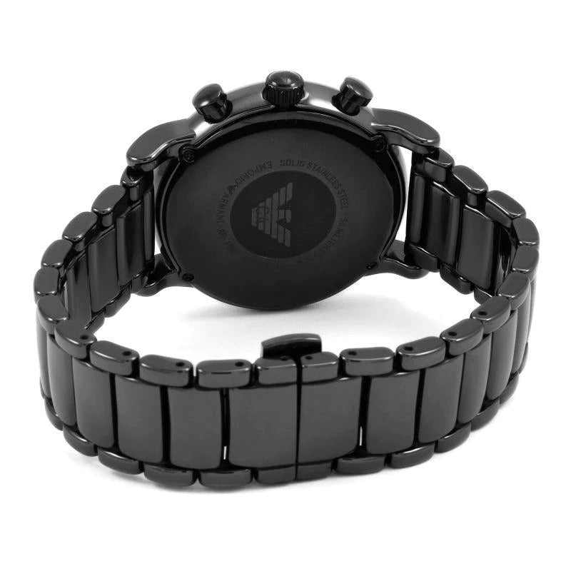  Shop Authentic Emporio Armani Luigi Chronograph Black Dial Black Stainless Steel Watch For Men - AR1507 - Luxxuri