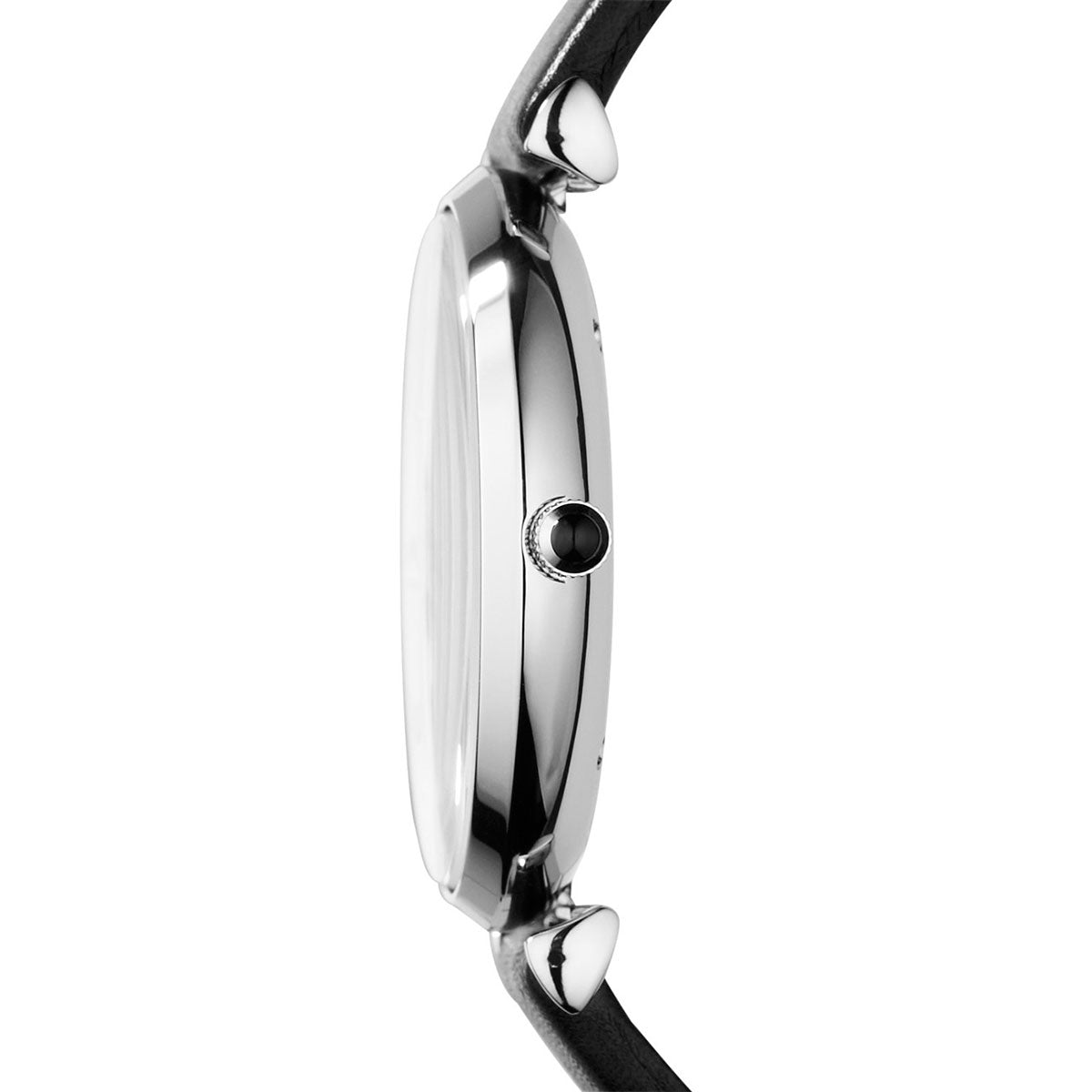  Shop Authentic Emporio Armani Retro Analog Quartz Silver Dial Black Leather Strap Watch For Men - AR1674 - Luxxuri