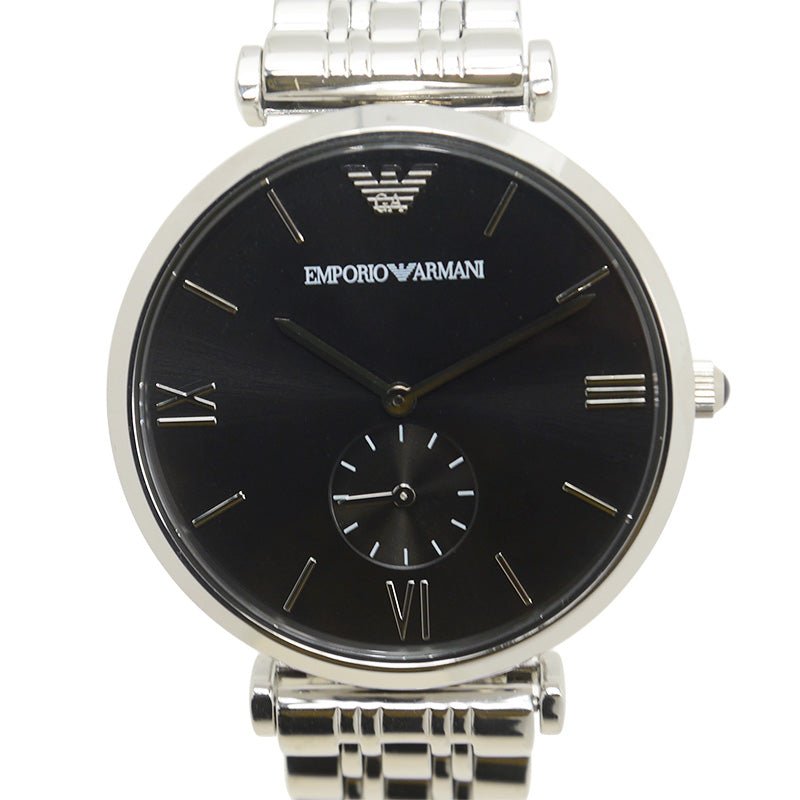  Shop Authentic Emporio Armani Retro Black Dial Silver Steel Strap Watch For Men - AR1676 - Luxxuri