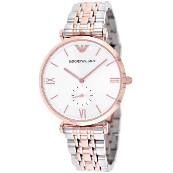  Shop Authentic Emporio Armani Retro Silver Dial Two Tone Steel Strap Watch For Men - AR1677 - Luxxuri