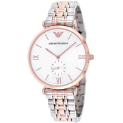  Shop Authentic Emporio Armani Retro Silver Dial Two Tone Steel Strap Watch For Men - AR1677 - Luxxuri