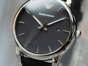  Shop Authentic Emporio Armani Classic Quartz Black Dial Black Leather Strap Watch For Men - AR1692 - Luxxuri