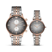  Shop Authentic Emporio Armani Gianni T Bar Grey Dial Two Tone Stainless Steel Watch For Women - AR1725 - Luxxuri