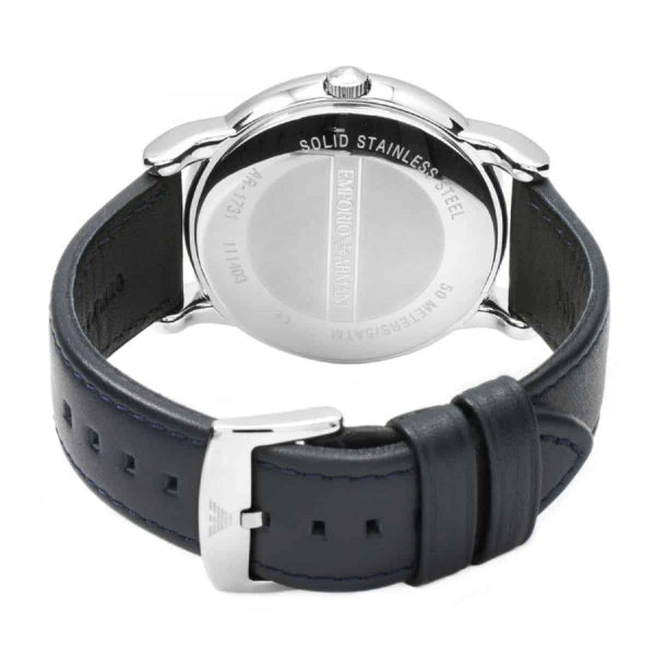  Shop Authentic Emporio Armani Classic Quartz Blue Dial Black Leather Strap Watch For Men - AR1731 - Luxxuri