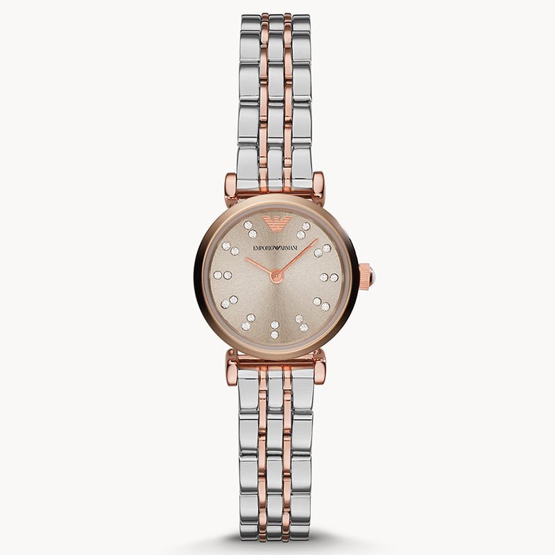  Shop Authentic Emporio Armani Gianni T Bar Grey Dial Two Tone Steel Strap Watch For Women - AR1841 - Luxxuri