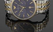  Shop Authentic Emporio Armani Classic Blue Dial Two Tone Steel Strap Watch For Men - AR1847 - Luxxuri