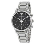  Shop Authentic Emporio Armani Chronograph Black Dial Silver Steel Strap Watch For Men - AR1853 - Luxxuri