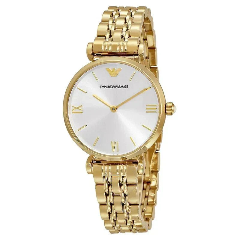  Shop Authentic Emporio Armani Gianni T Bar Silver Dial Gold Stainless Steel Strap Watch For Women - AR1877 - Luxxuri