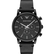  Shop Authentic Emporio Armani Dress Chronograph Black Dial Black Leather Strap Watch For Men - AR1918 - Luxxuri