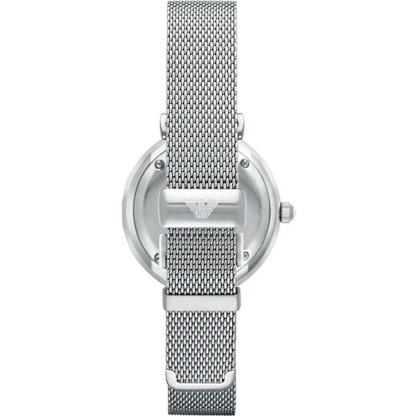  Shop Authentic Emporio Armani Gianni T Bar Mother of Pearl Dial Silver Steel Strap Watch For Women - AR1955 - Luxxuri