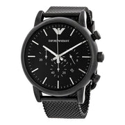  Shop Authentic Emporio Armani Sport Chronograph Black Dial Black Mesh Bracelet Watch For Men - AR1968 - Luxxuri