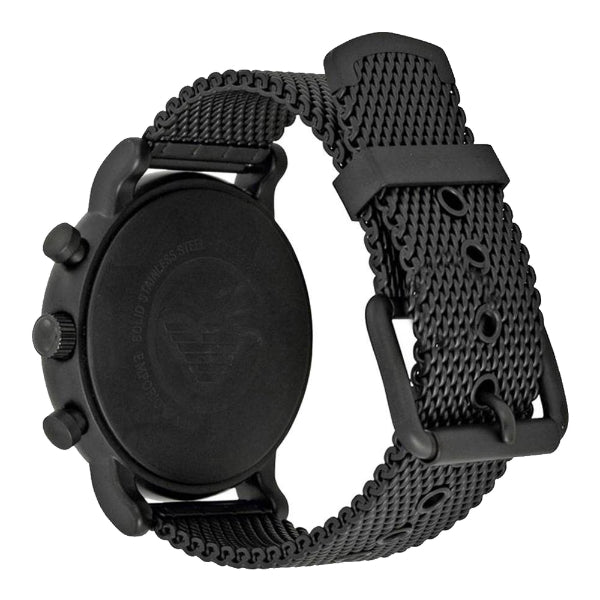  Shop Authentic Emporio Armani Sport Chronograph Black Dial Black Mesh Bracelet Watch For Men - AR1968 - Luxxuri