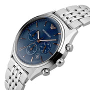  Shop Authentic Emporio Armani Luigi Chronograph Quartz Blue Dial Silver Steel Strap Watch For Men - AR1974 - Luxxuri
