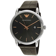  Shop Authentic Emporio Armani Luigi Quartz Gray Dial Brown Leather Strap Watch For Men - AR1996 - Luxxuri