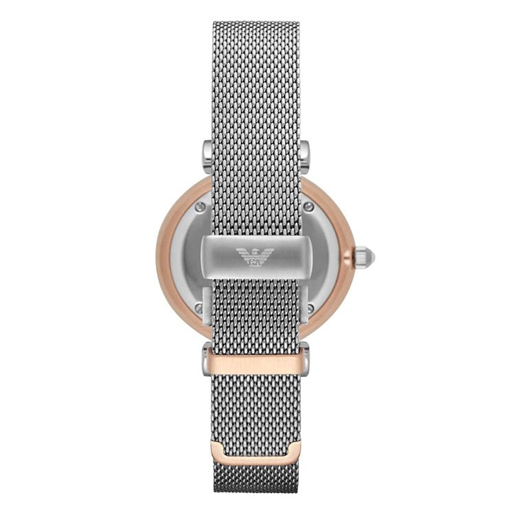  Shop Authentic Emporio Armani Retro Mother of Pearl Dial Silver Mesh Bracelet Watch For Women - AR2067 - Luxxuri