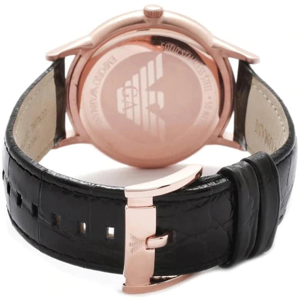  Shop Authentic Emporio Armani Renato Quartz Black Dial Black Leather Strap Watch For Men - AR2425 - Luxxuri