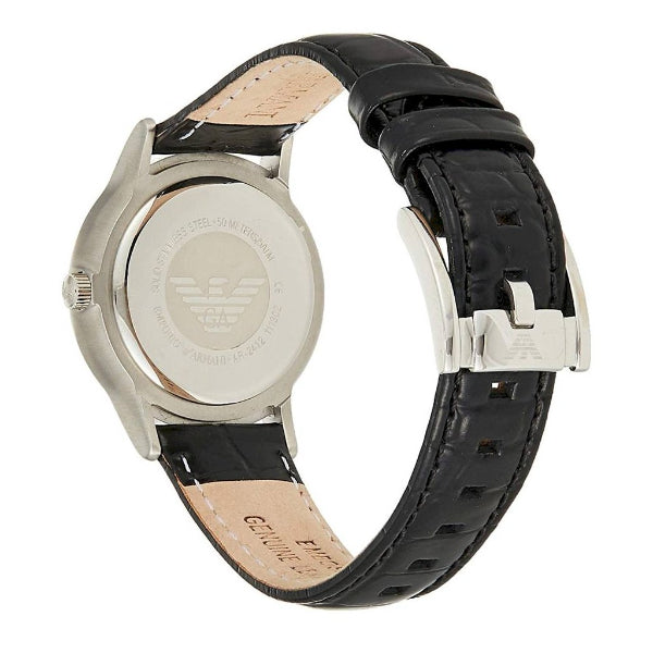  Shop Authentic Emporio Armani Classic Quartz Black Dial Black Leather Strap Watch For Men - AR2429 - Luxxuri