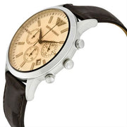  Shop Authentic Emporio Armani Classic Chronograph Beige Dial Brown Leather Strap Watch For Men - AR2433 - Luxxuri