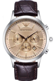 Shop Authentic Emporio Armani Classic Chronograph Beige Dial Brown Leather Strap Watch For Men - AR2433 - Luxxuri