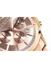  Shop Authentic Emporio Armani Classic Rose Gold Chronograph Steel Strap Watch For Men - AR2452 - Luxxuri