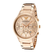  Shop Authentic Emporio Armani Classic Rose Gold Chronograph Steel Strap Watch For Men - AR2452 - Luxxuri