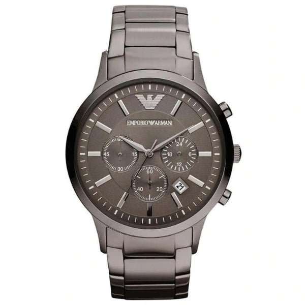  Shop Authentic Emporio Armani Classic Chronograph Grey Dial Grey Steel Strap Watch For Men - AR2454 - Luxxuri