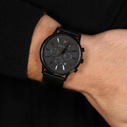  Shop Authentic Emporio Armani Sportivo Chronograph Black Dial Black Leather Strap Watch For Men - AR2461 - Luxxuri
