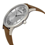  Shop Authentic Emporio Armani Renato Silver Dial Brown Leather Strap Watch For Men - AR2463 - Luxxuri