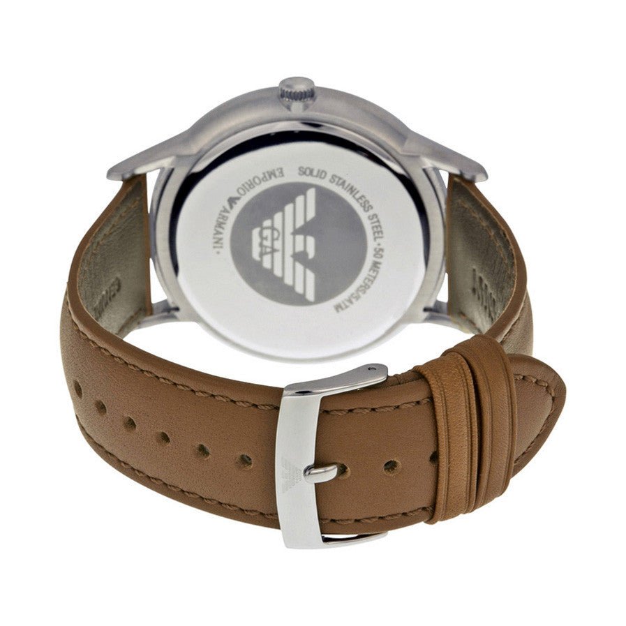  Shop Authentic Emporio Armani Renato Silver Dial Brown Leather Strap Watch For Men - AR2463 - Luxxuri