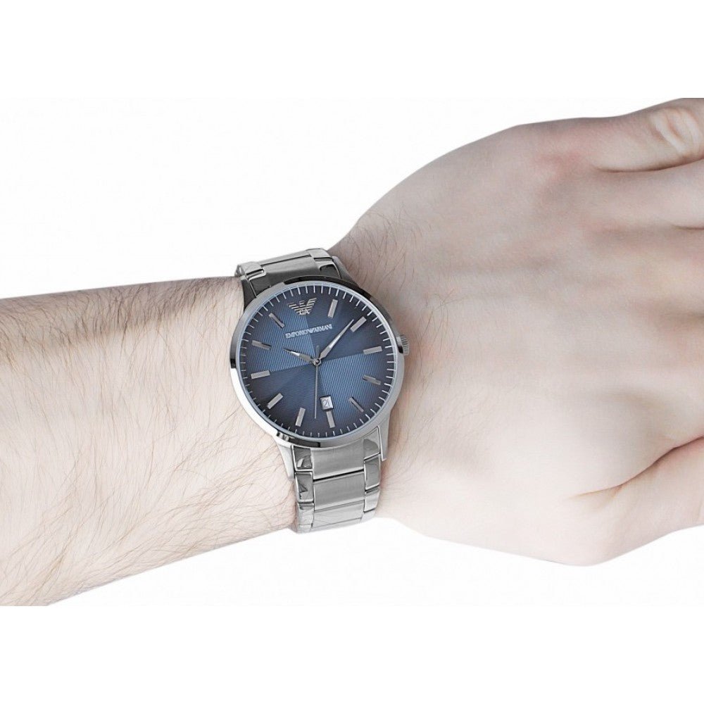  Shop Authentic Emporio Armani Renato Blue Dial Silver Steel Strap Watch For Men - AR2472 - Luxxuri