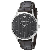  Shop Authentic Emporio Armani Renato Analog Black Dial Black Leather Strap Watch For Men - AR8035 - Luxxuri