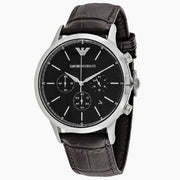  Shop Authentic Emporio Armani Renato Chronograph Black Dial Brown Leather Strap Watch For Men - AR2482 - Luxxuri